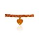 Cognac-colored Seed Beads Choker With Amber Heart Pendant The Link, image 