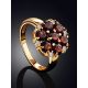 Elegant Floral Motif Garnet Ring, Ring Size: 7 / 17.5, image , picture 2