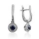 Chic Blue Stone Dangle Earrings, image 