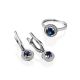 Chic Blue Stone Dangle Earrings, image , picture 3