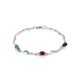 Link Bracelet With Sapphire, Emerald And Ruby, Length: 17, image 