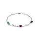 Link Bracelet With Sapphire, Emerald And Ruby, Length: 18, image 