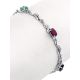 Link Bracelet With Sapphire, Emerald And Ruby, Length: 17, image , picture 3