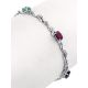 Link Bracelet With Sapphire, Emerald And Ruby, Length: 18, image , picture 3