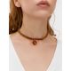 Cognac-colored Seed Beads Choker With Amber Heart Pendant The Link, image , picture 4