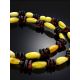 Two-Toned Amber Beaded Necklace, image , picture 2