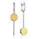 Asymmetric Design Natural Amber Dangle Earrings The Palazzo, image 