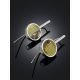 Voluminous Green Amber Threader Earrings The Palazzo, image , picture 2