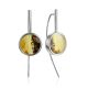 Voluminous Green Amber Threader Earrings The Palazzo, image 