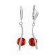 Drop Amber Earrings In Sterling Silver The Leia, image 