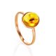 Amber Ring In Gold With Inclusion The Clio, Ring Size: 6 / 16.5, image 