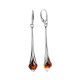 Stylish Amber Earrings In Sterling Silver The Calla Lily, image 