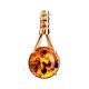 Classy Cognac Amber Pendant In Gold Plated Silver The Shanghai, image 