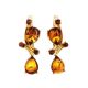 Gold-Plated Earrings With Cognac Amber The Symphony, image 