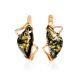 Green Amber Earrings In Gold-Plated Silver The Vesta, image 