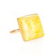 Geometric Amber Ring In Gold, Ring Size: 8 / 18, image 