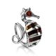Designers Cocktail Amber Ring In Sterling Silver The Seahorse, Ring Size: Adjustable, image 