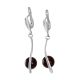Drop Amber Earrings In Sterling Silver The Leia, image 
