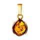 Bright Gold-Plated Pendant With Cognac Amber The Cat's Eye, image 