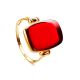 Red Amber Ring In Gold The Sangria, Ring Size: 8.5 / 18.5, image 