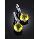 Dangle Earrings With Natural Lemon Amber, image , picture 2