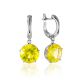 Dangle Earrings With Natural Lemon Amber, image 