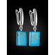 Bright Pressed Turquoise Earrings, image , picture 2