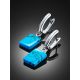 Bright Pressed Turquoise Earrings, image , picture 3