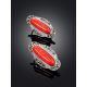 Bright Synthetic Coral Earrings With Marcasites The Lace, image , picture 2