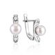 Classy Pearl Earrings With Crystals, image 