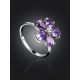 Lustrous Amethyst Flower Ring, Ring Size: 6.5 / 17, image , picture 2