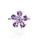Lustrous Amethyst Flower Ring, Ring Size: 6.5 / 17, image , picture 3