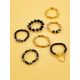 Fabulous Set Of 7 Rings With Amber The Link, Ring Size: 8 / 18, image , picture 2