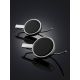 Glossy Black Amber Earrings The Palazzo, image , picture 2