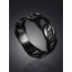 Blackened Chain Motif Ring The ICONIC black edition, Ring Size: 6 / 16.5, image , picture 2