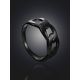 Bold Chain Motif Blackened Ring The ICONIC black edition, Ring Size: 8.5 / 18.5, image , picture 2
