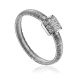 Designer Crystal Encrusted Ring The Silk, Ring Size: 6.5 / 17, image 