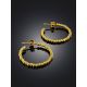 Gilded Hoop Earrings With Glistening Beads The Sparkling, image , picture 2