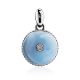 Round Silver Pendant With Diamond And Enamel The Heritage, image 