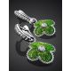 Silver Earrings With Enamel Clover Shaped Dangles The Heritage, image , picture 2