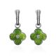 Silver Earrings With Enamel Clover Shaped Dangles The Heritage, image 