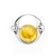 Bright Lemon Amber In Silver Ring The Orion, Ring Size: 10 / 20, image , picture 4