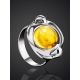 Bright Lemon Amber In Silver Ring The Orion, Ring Size: 10 / 20, image , picture 2