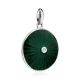 Round Silver Pendant With Green Enamel And Diamond The  Heritage, image , picture 3