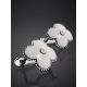 White Enamel Floral Earrings With Diamonds The Heritage, image , picture 2