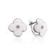 White Enamel Floral Earrings With Diamonds The Heritage, image 