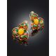 Amazing Enamel Earrings With Honey Amber The Verona, image , picture 2