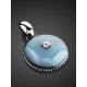 Round Silver Pendant With Diamond And Enamel The Heritage, image , picture 2