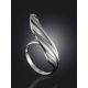 Glossy Feather Motif Adjustable Ring, Ring Size: 6 / 16.5, image , picture 2