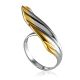 Feather Motif Bicolor Ring, Ring Size: 6 / 16.5, image 